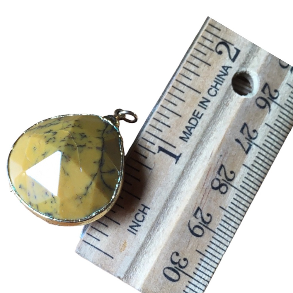 Yellow Dendritic Opal Pendant - Picture 4 of 11